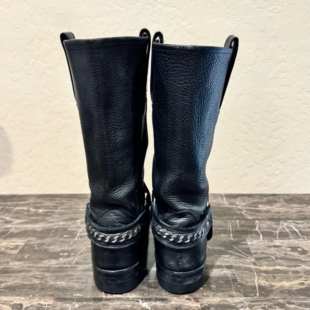 Frye Leather Chain Link Harness Boots - Picture 8 of 12